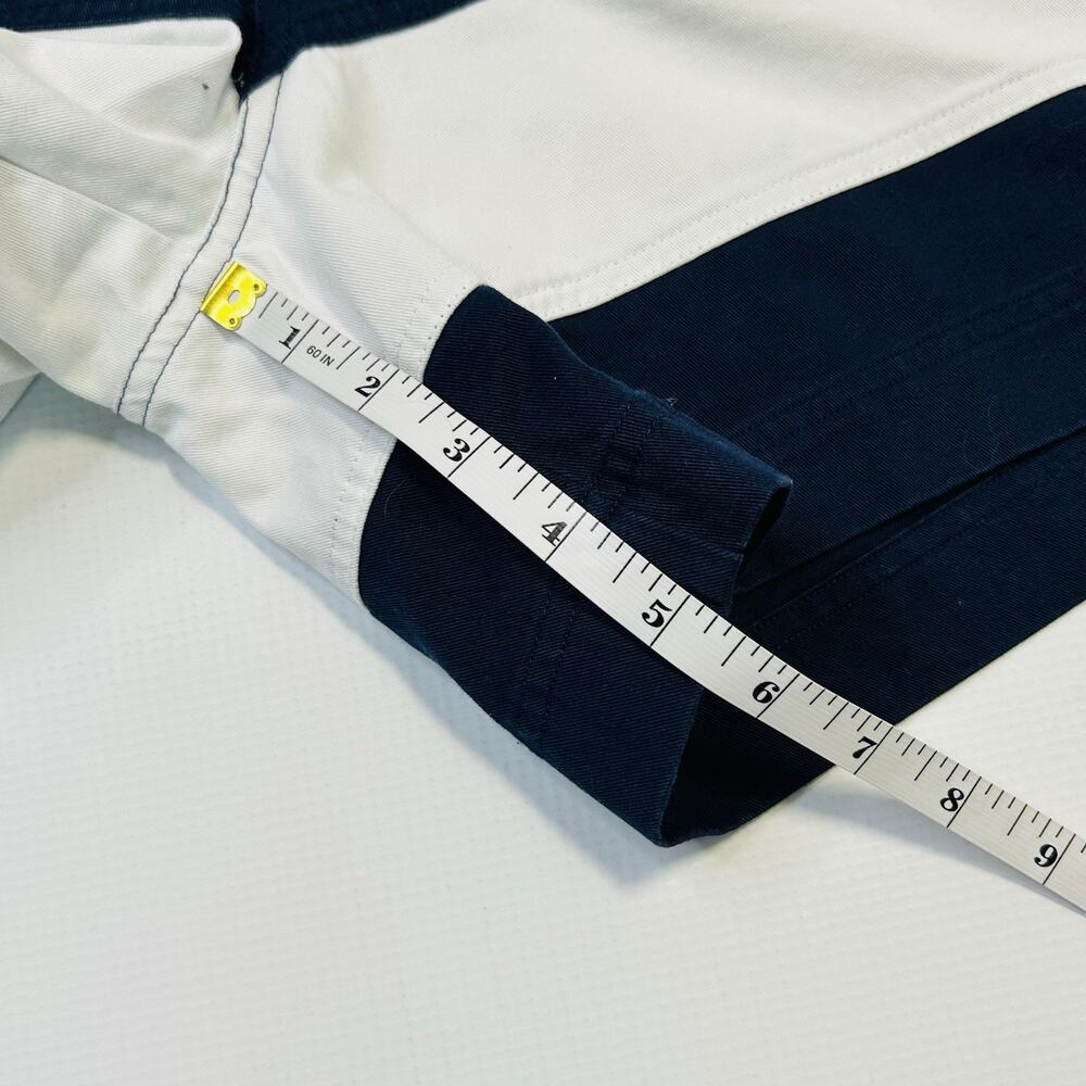 AYR Mens XL Cotton Shorts Chino Pull On Drawstring Waist 5.5" Blue Rugby Stripe - Picture 10 of 12